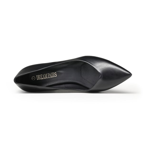 Pointed Toe Chunky High Heel Pumps - BLACK PU - 2